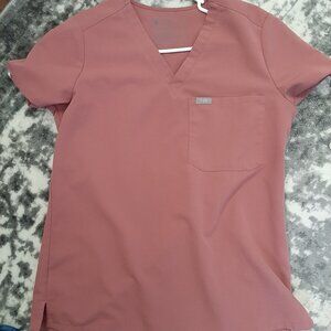 Figs Mauve Scrub Top